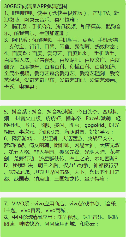 移动星辰卡每月80G流量+50分钟通话，月租29