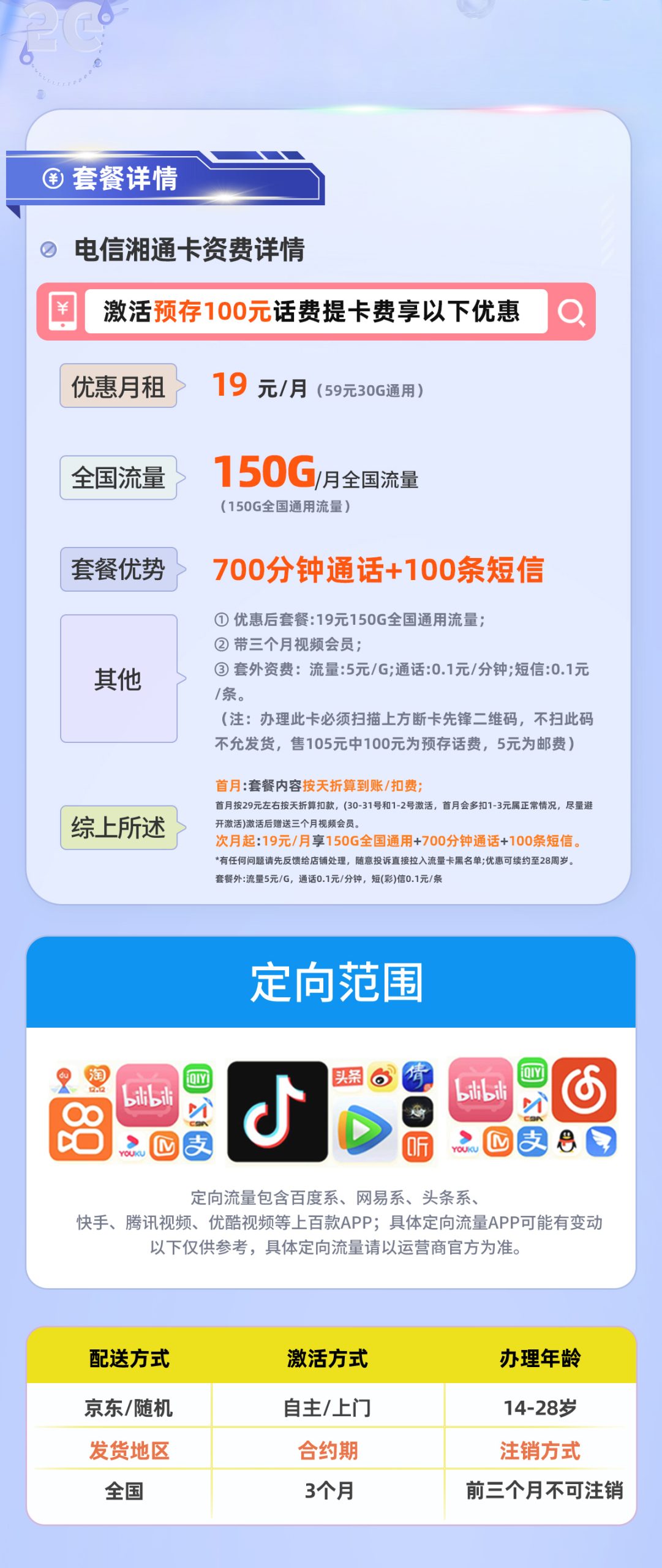 电信湘通卡套餐海报