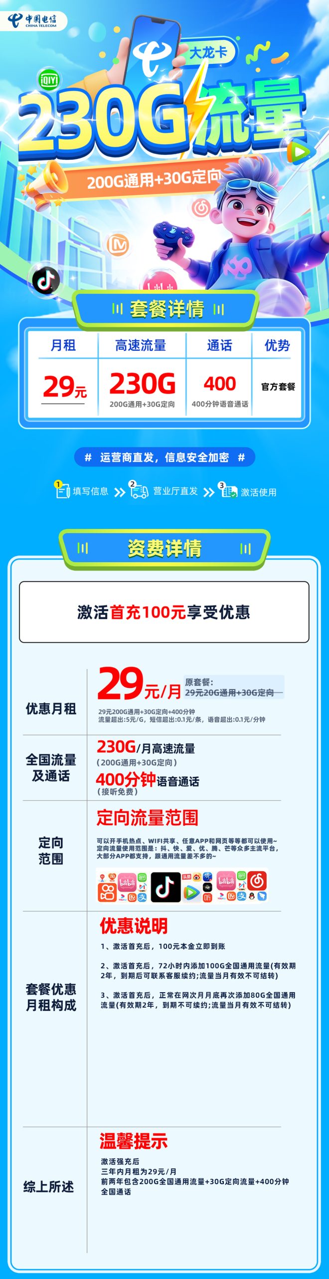 电信大龙卡套餐海报