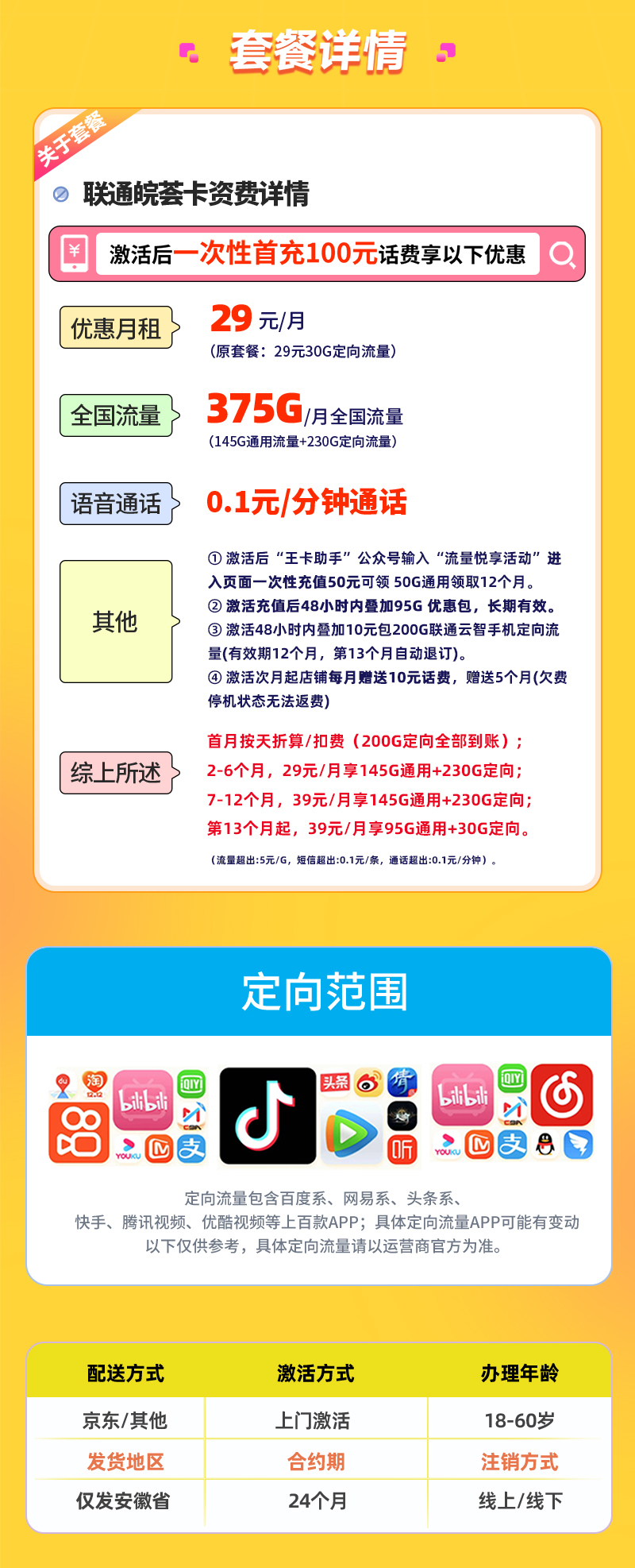 联通皖荟卡套餐海报
