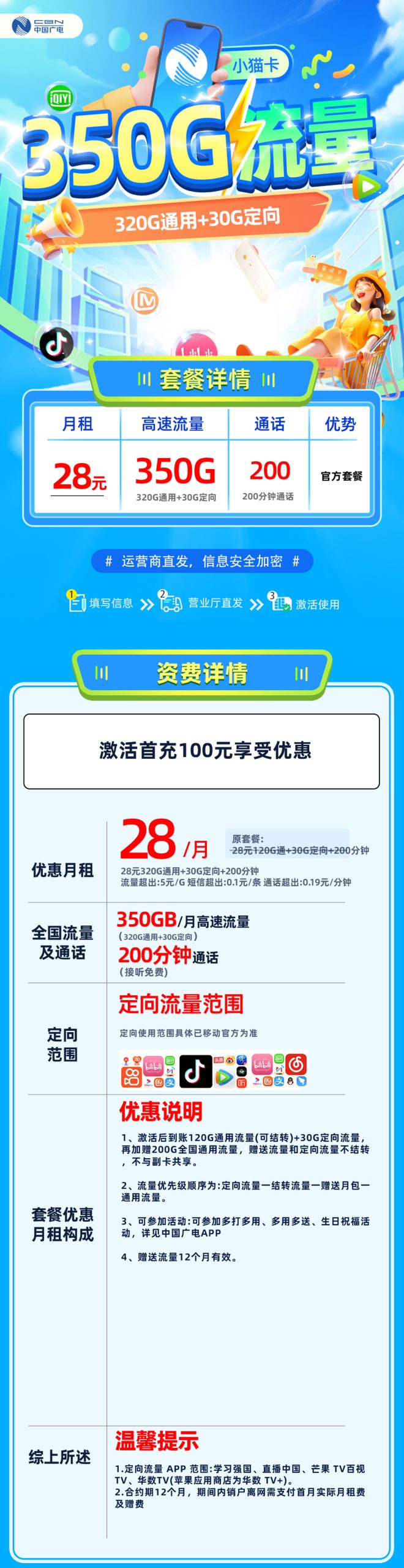 广电小猫卡套餐海报